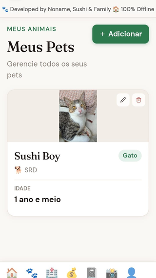 Tela Meus Pets no app My Pets